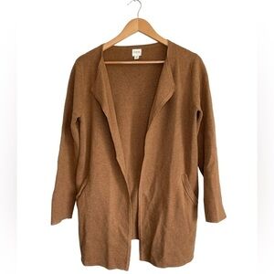 J. Crew Factory Camel Tan Oversized Sweater Blazer Soft Cozy Large Pockets Sz XS